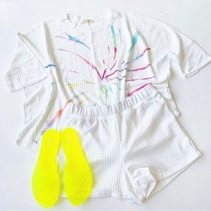 Cute & comfy white 2 piece set